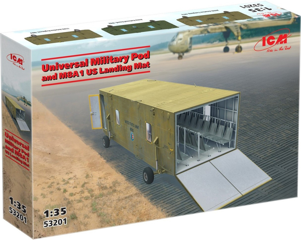 Збірна модель ICM Universal Military Pod and M8A1 US Landing Mat (135)
