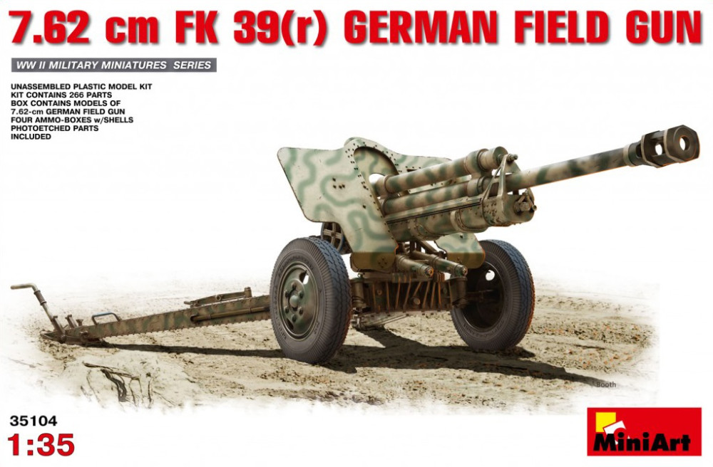 Сборная модель MiniArt 7.62 cm FK 39(r) German Field Gun (135) (35104)