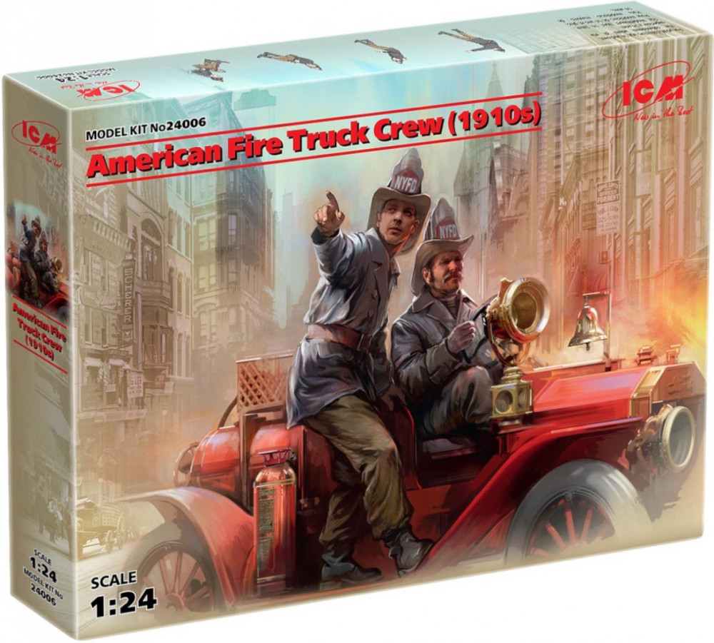 Сборная модель ICM American Fire Truck Crew (1910s) (124