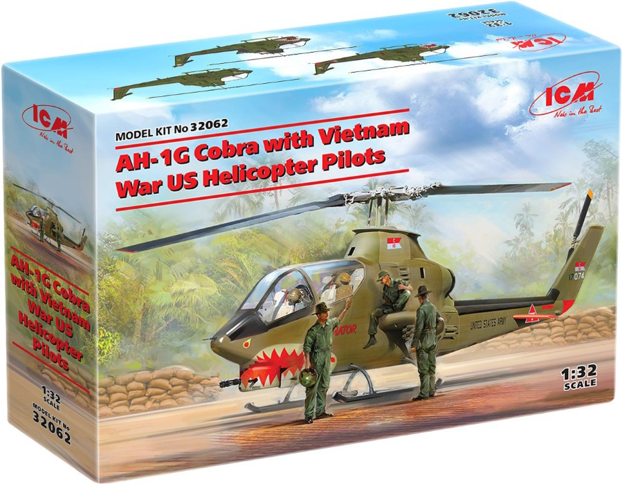 Сборная модель ICM AH-1G Cobra with Vietnam War US Helicopter Pilots (132