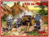 Сборная модель ICM 7.62 cm Pak 36(r) with German Crew (135
