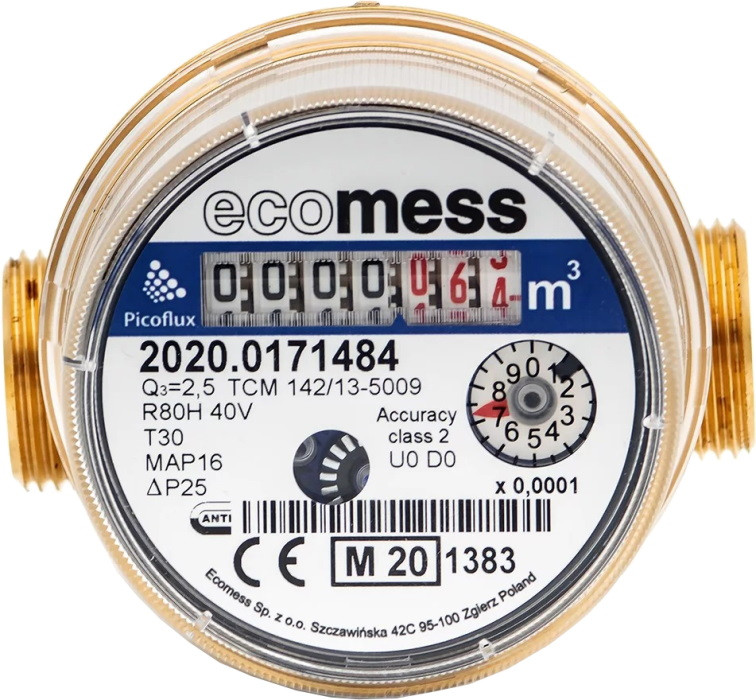 Счетчик воды Ecomess Picoflux DN 15 2.5 80 CW