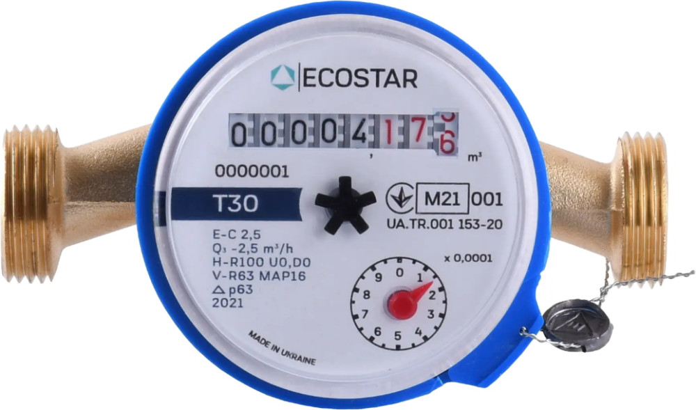 Счетчик воды EcoStar DN15 1/2 L110 E-C 2.5 cold