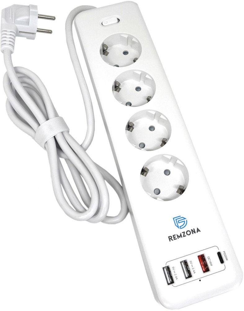 Фільтр-подовжувач Remzona Power Strip 4 USB