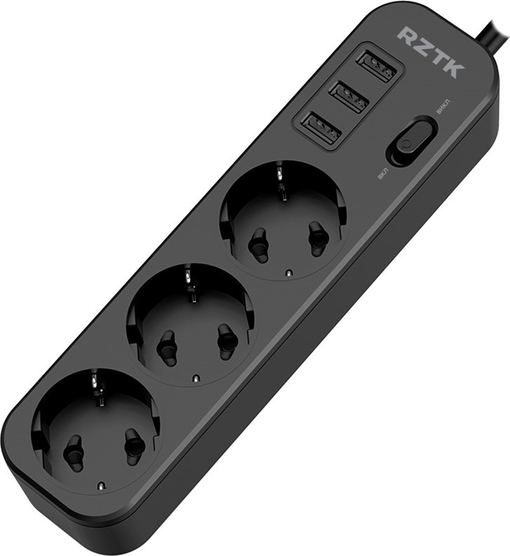 Фільтр-подовжувач RZTK Power Strip 33 USB-A