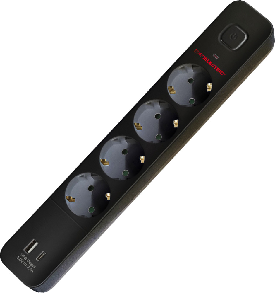 Фільтр-подовжувач EUROELECTRIC EE-104USB/C-2M