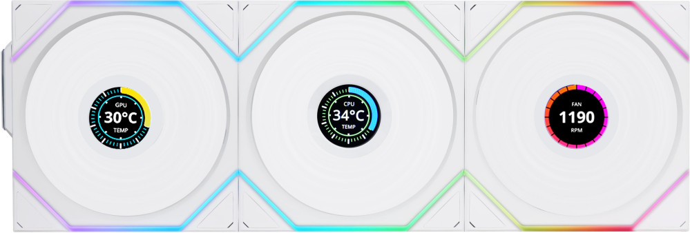 Вентилятор Lian Li Uni Fan TL120 LCD Wireless 3-pack White (12TLLCD1W3W)