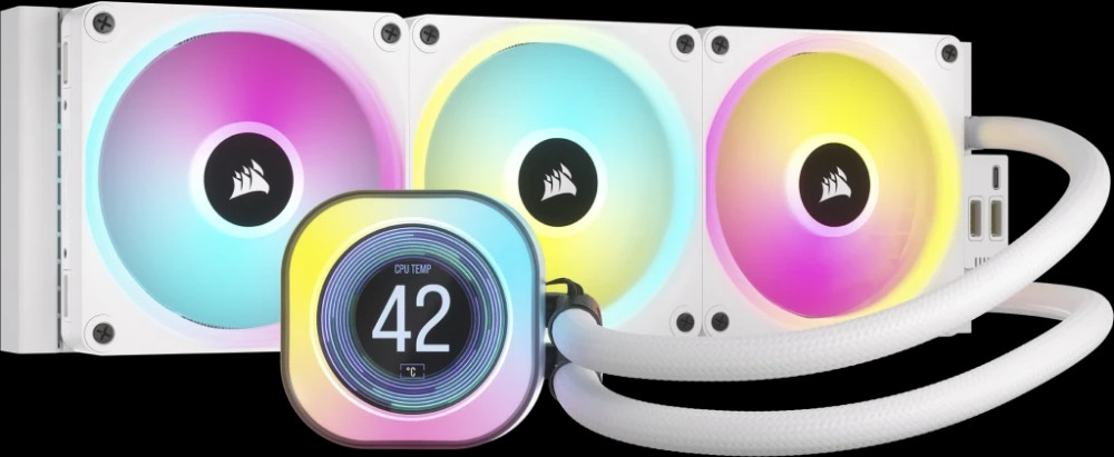 Водяное охлаждение Corsair iCUE LINK H150i LCD White (CW-9061010-WW)