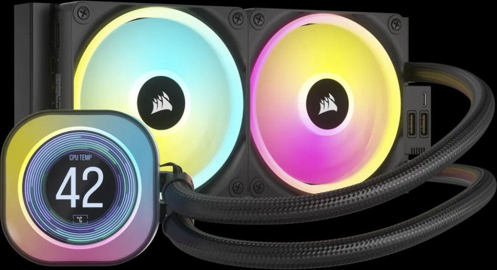 Водяное охлаждение Corsair iCUE LINK H100i LCD Black (CW-9061007-WW)