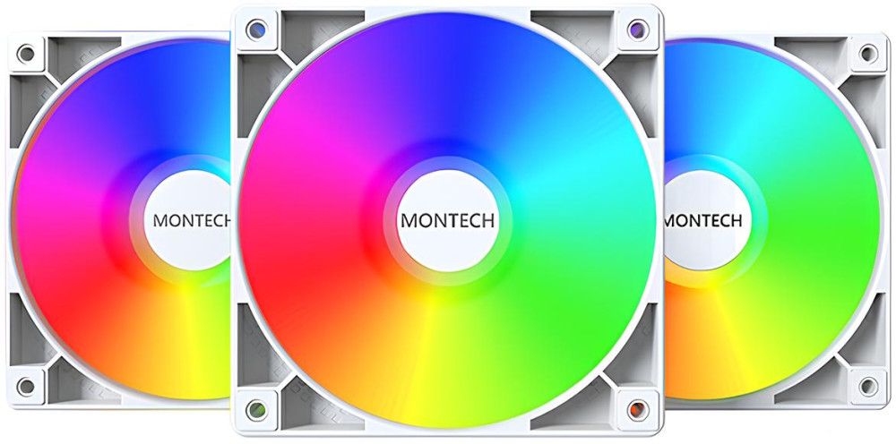 Вентилятор Montech GF120 ARGB PWM 3 in 1 White