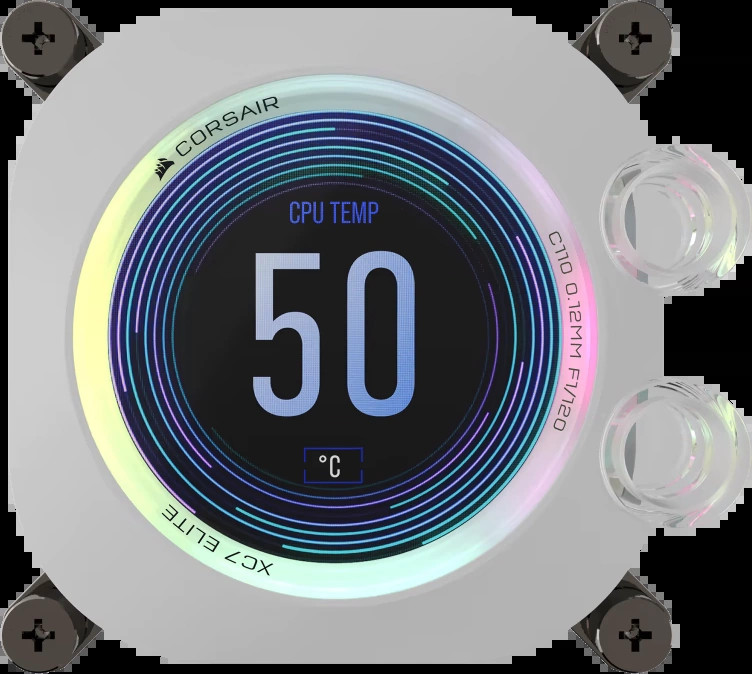Система охлаждения Corsair iCUE XC7 RGB ELITE LCD CPU Water Block White (CX-9010024-WW)