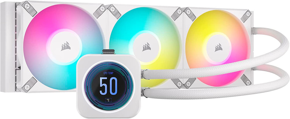 Водяное охлаждение Corsair iCUE H150i ELITE LCD XT White (CW-9060077-WW)