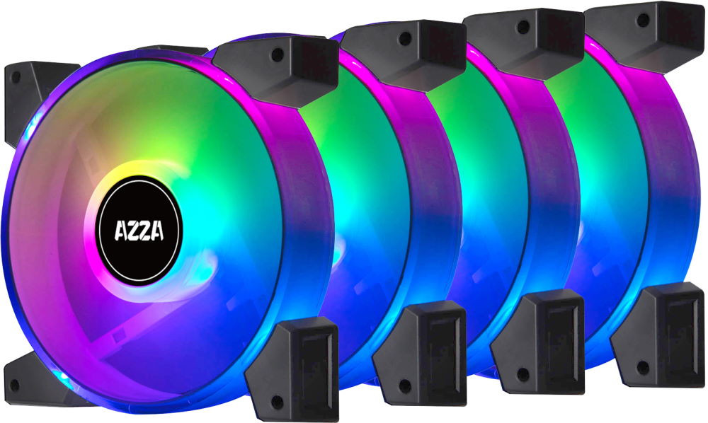 Вентилятор AZZA Hurricane II 120mm 4-Pack (FNAZ-12DRGB2-241)