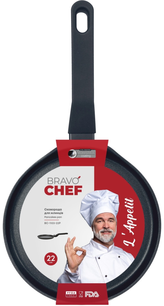 Сковородка для блинов Bravo Chef BC-1103-22P