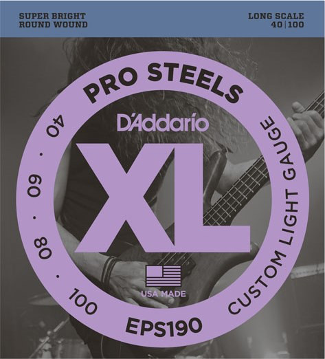 Струни DAddario XL ProSteels Bass 40-100 (EPS190)