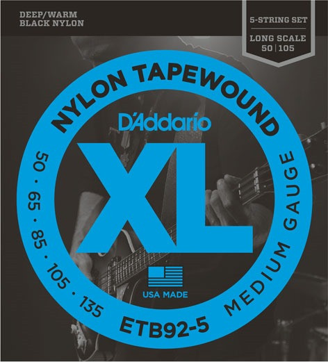 Струни DAddario XL Nylon Tapewound Bass 5-String 50-135 (ETB92-5)