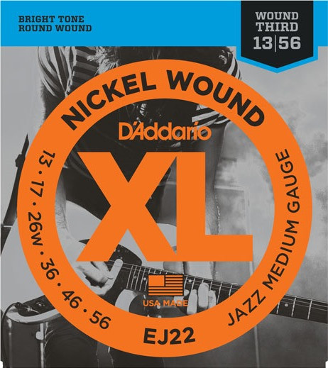 Струни DAddario XL Nickel Wound Jazz 13-56 (EJ22)