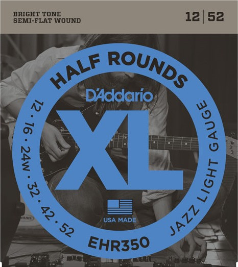 Струни DAddario XL Half Rounds Jazz 12-52 (EHR350)