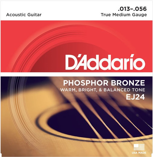 Струни DAddario Phosphor Bronze True Medium 13-56 (EJ24)