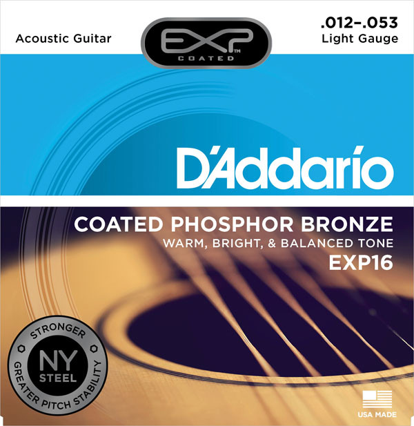 Струны DAddario EXP Coated Phosphor Bronze 12-53 (EXP16)