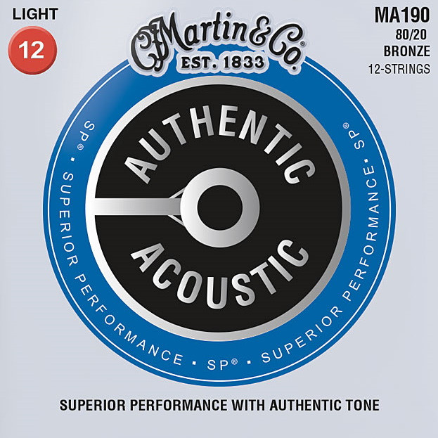Струни Martin Authentic Acoustic SP Bronze 12-String 12-54 (MA190)