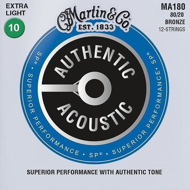 Струни Martin Authentic Acoustic SP Bronze 12-String 10-47 (MA180)