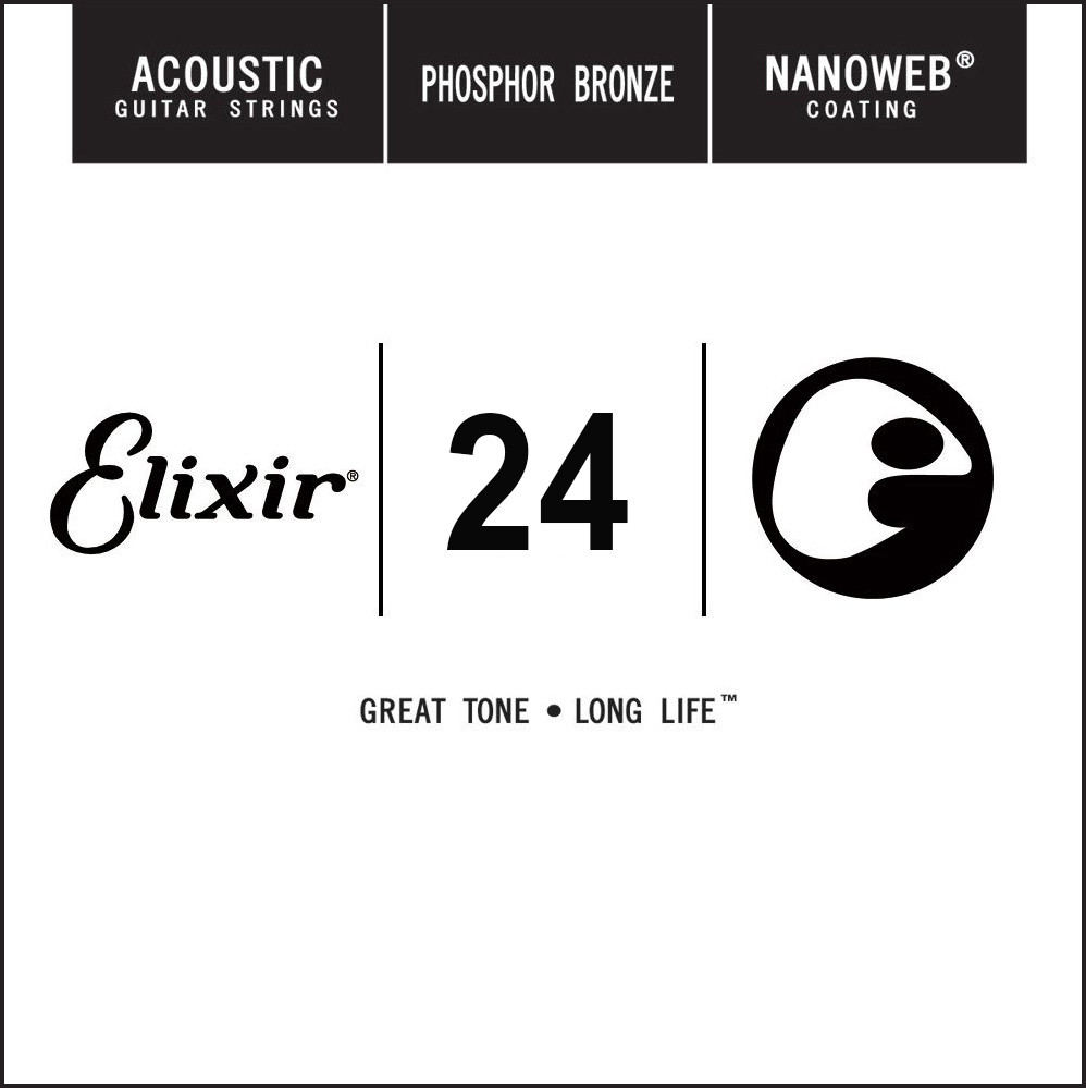 Струны Elixir Acoustic Nanoweb Phosphor Bronze Single 24 (14124)