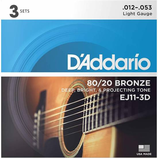 Струни DAddario 80/20 Bronze 3D 12-53 (EJ11-3D)