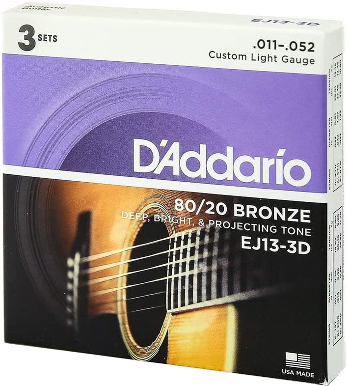 Струни DAddario 80/20 Bronze 3D 11-52 (EJ13-3D)