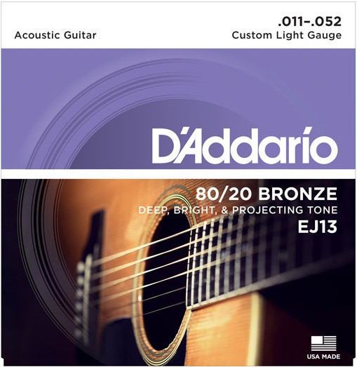 Струни DAddario 80/20 Bronze 11-52 (EJ13)