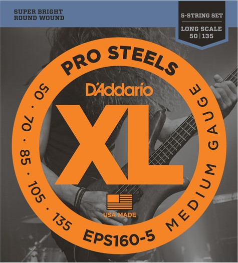 Струни DAddario XL ProSteels Bass 5-String 50-135 (EPS160-5)