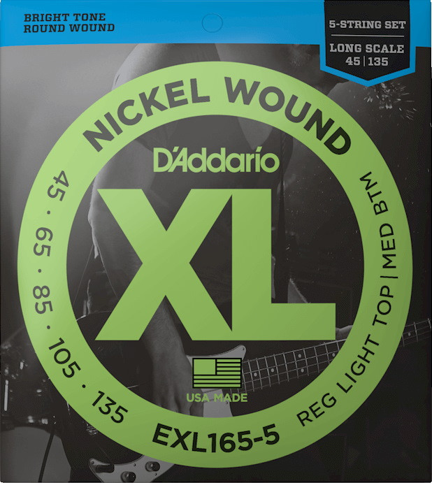Струни DAddario XL Nickel Wound Bass 5-String 45-135 (EXL165-5)