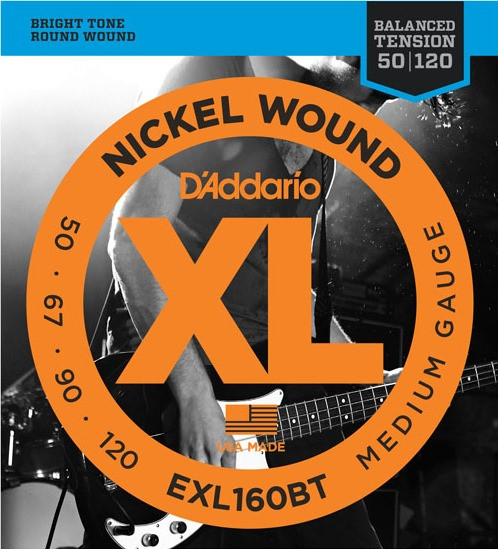 Струни DAddario XL Nickel Wound Bass 50-120 (EXL160BT)
