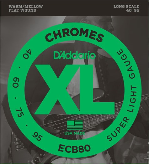 Струны DAddario XL Chromes Bass Flat Wound 40-95 (ECB80)
