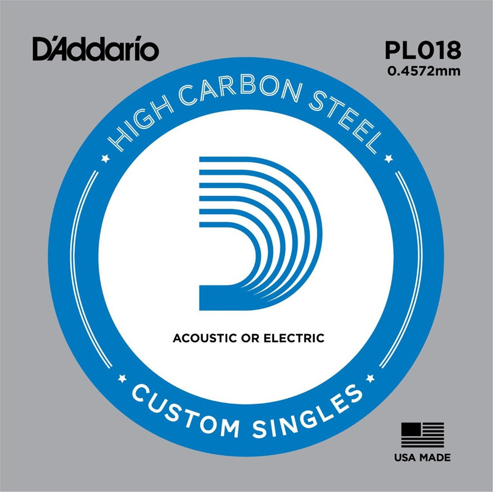 Струни DAddario Single Plain Steel 018 (PL018)