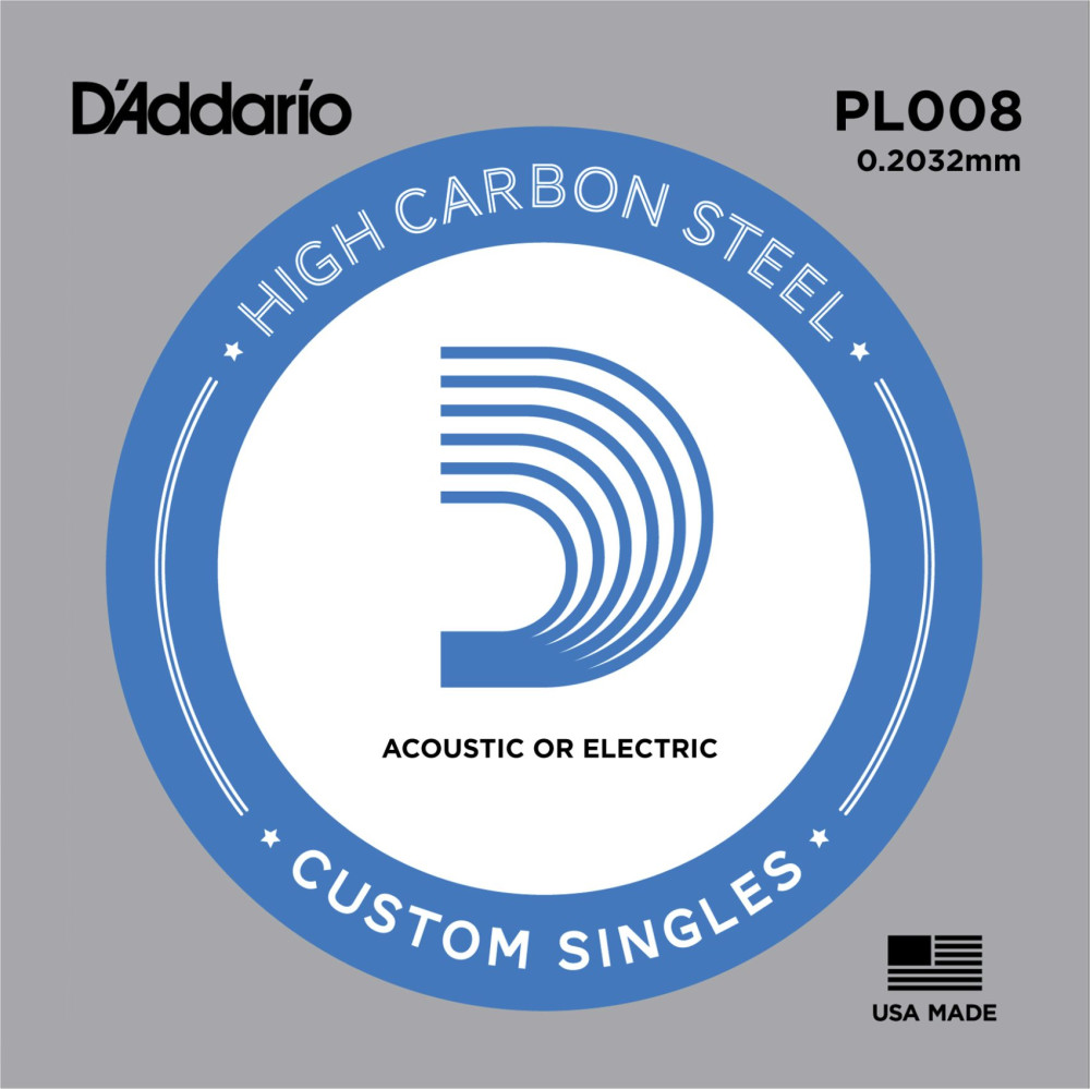 Струни DAddario Single Plain Steel 008 (PL008)