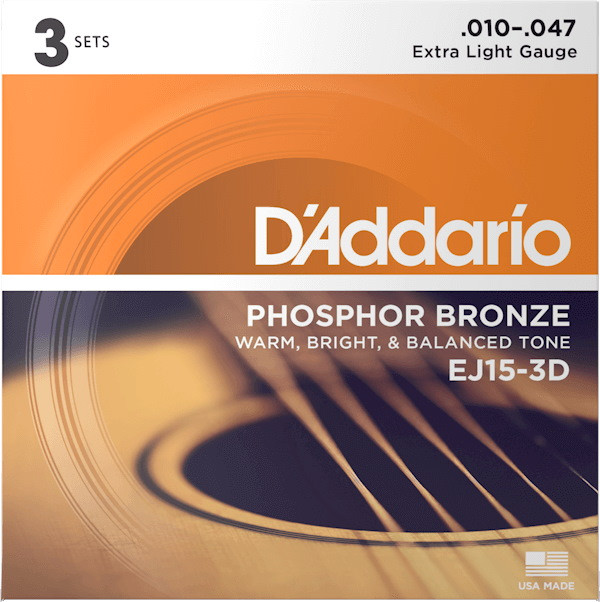 Струны DAddario Phosphor Bronze 3D 10-47 (EJ15-3D)