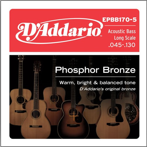 Струны DAddario Phosphor Bronze Acoustic Bass 5-String 45-130 (EPBB170-5)