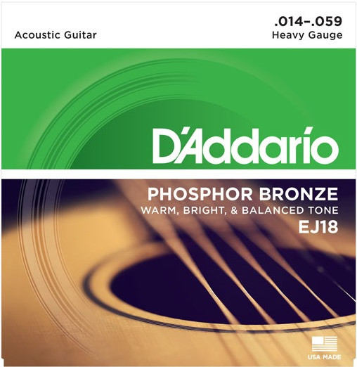 Струны DAddario Phosphor Bronze 14-59 (EJ18)