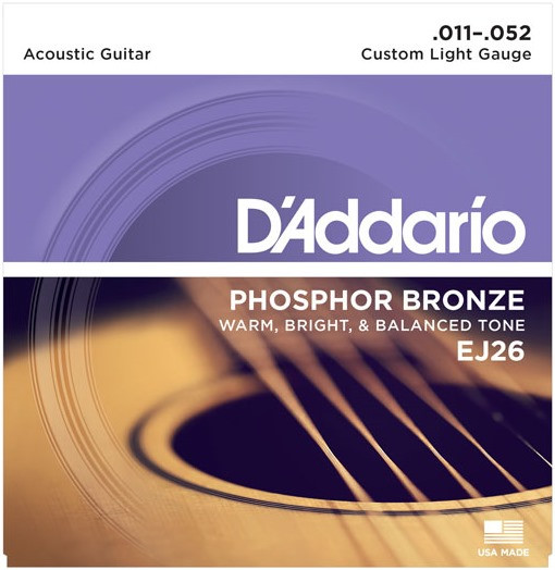 Струни DAddario Phosphor Bronze 11-52 (EJ26)