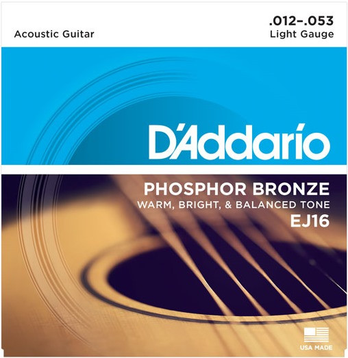 Струни DAddario Phosphor Bronze 12-53 (EJ16)