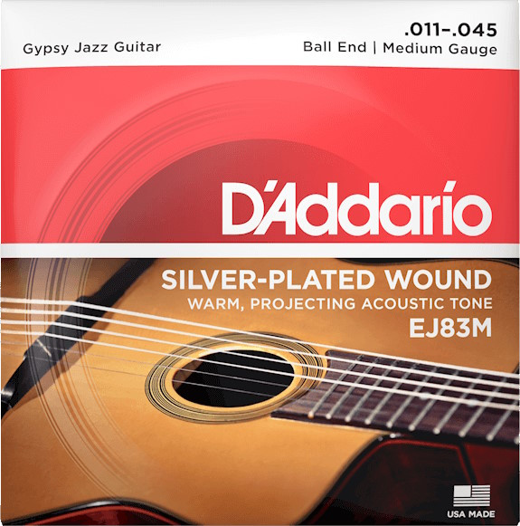 Струны DAddario Gypsy Jazz Silverplated Wound Ball End 11-45 (EJ83M)