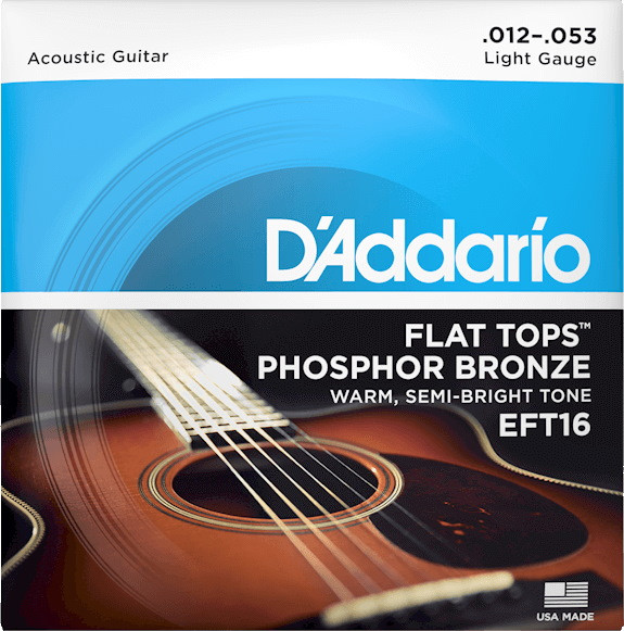 Струны DAddario Flat Top Phosphor Bronze 12-53 (EFT16)
