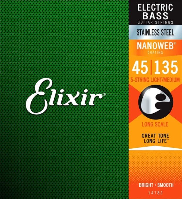 Струны Elixir Bass Stainless Steel Nanoweb 5-String 45-135 (14782)