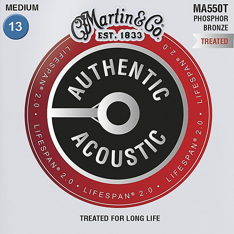 Струны Martin Authentic Acoustic Lifespan 2.0 Phosphor Bronze 13-56 (MA550T)