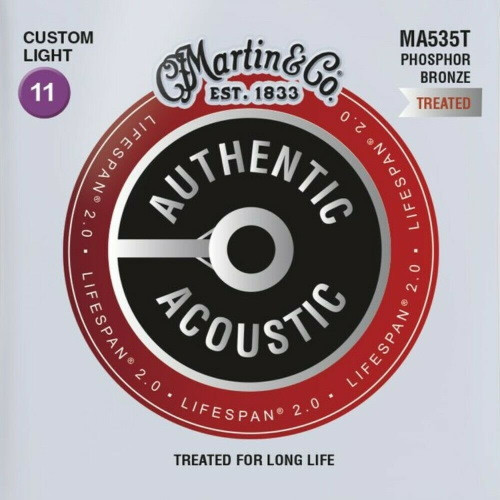 Струны Martin Authentic Acoustic Lifespan 2.0 Phosphor Bronze 11-52 (MA535T)