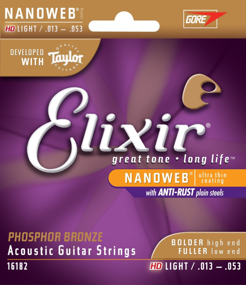 Струны Elixir Acoustic Phosphor Bronze NW HD-Light 13-53 (16182)