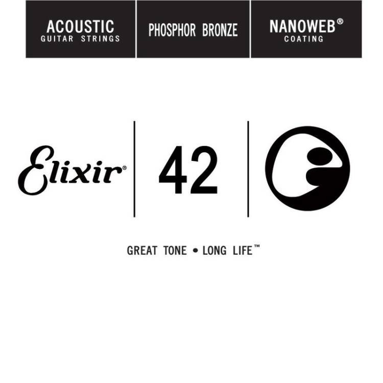 Струны Elixir Acoustic Nanoweb Phosphor Bronze Single 42 (14142)