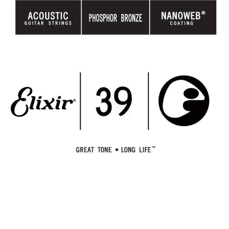 Струны Elixir Acoustic Nanoweb Phosphor Bronze Single 39 (14139)