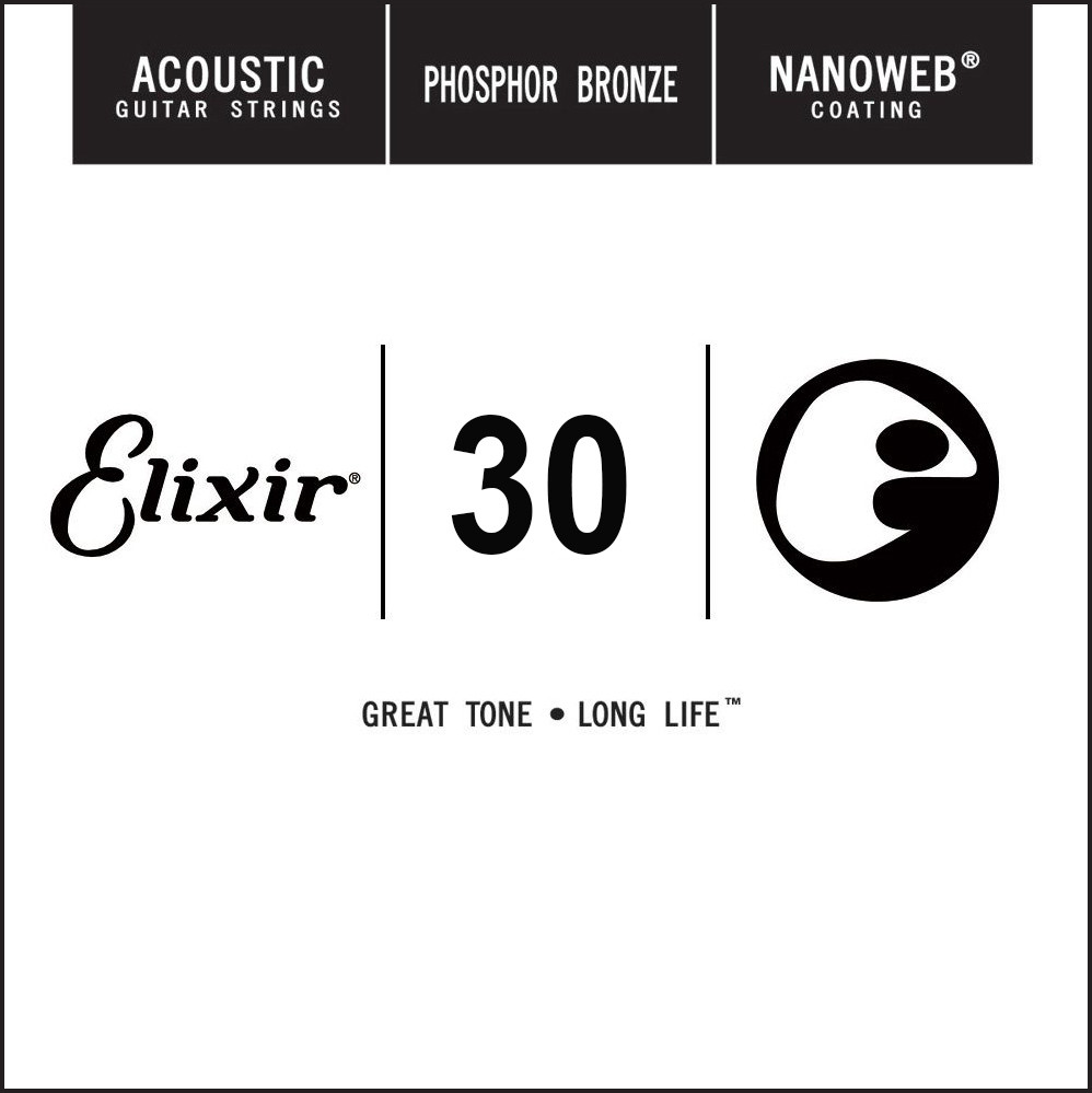Струны Elixir Acoustic Nanoweb Phosphor Bronze Single 30 (14130)